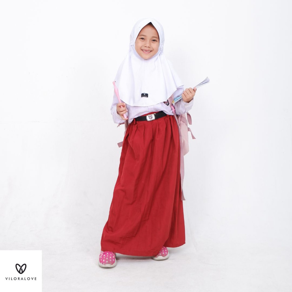 jilbab sekolah anak instan original viloralove size M