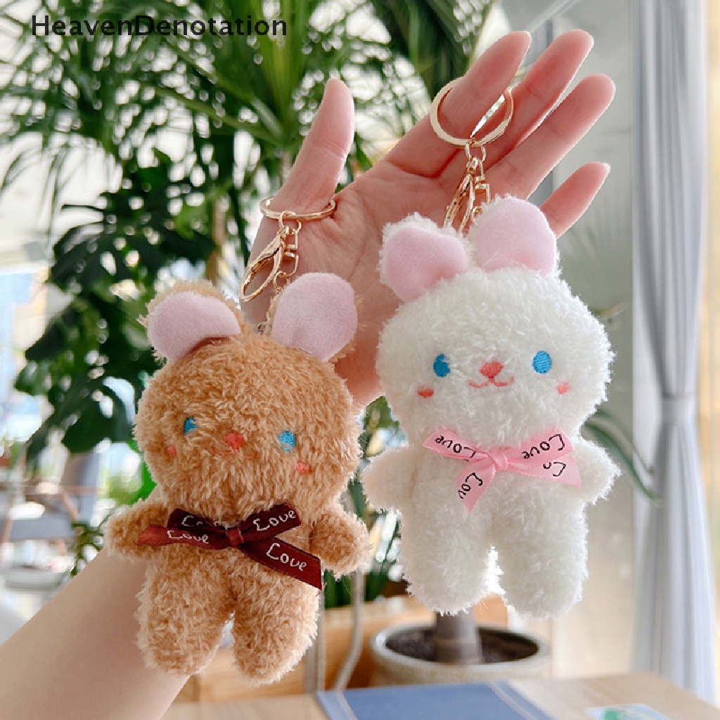 [HeavenDenotation] Lovely Rabbit Plush Doll Kartun Bunny Mainan Mewah Hewan Lucu Gantungan Kunci Tas Liontin Kartun Hadiah Ulang Tahun HDV