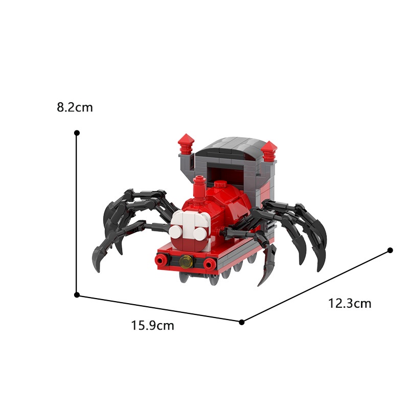 Moc Charles Monster Spider Evil Train Building Block Mainan Horror Game Figure Choo Choo Charles Model Batu Bata DIY Mainan Anak Hadiah