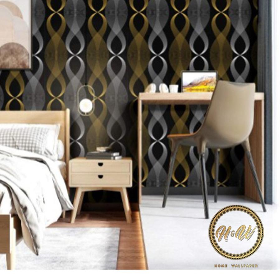 Terkini Wallpaper Dinding Warna Hitam / Gold 8 - Wallpaper Dinding Hitam - Kamar Studio Wallpaper - 