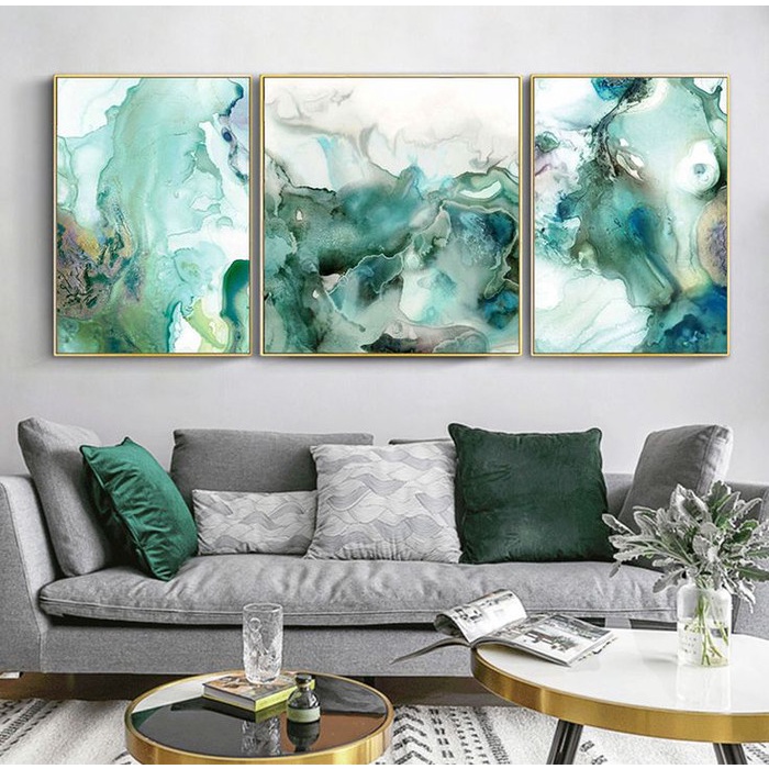 Lukisan dinding kanvas hijau lumut modern simple lukisan dinding kanvas minimalis modern dekorasi ru