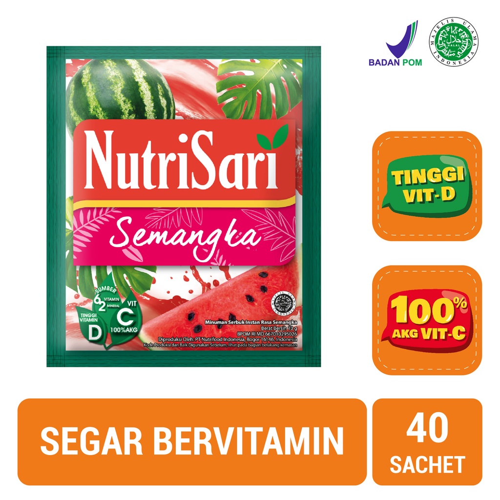 

NutriSari Semangka 40 sachet - Minuman Buah Vitamin C & Vitamin D