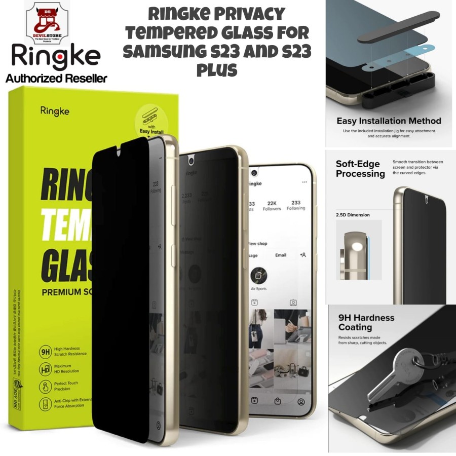 Ringke Privacy Tempered Glass Samsung S23 and Samsung S23 Plus Glass