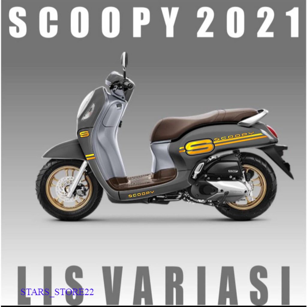 STRIPING SCOOPY 2021 VARIASI STICKER LIS SIMPLE SCOOPY GOLD PREMIUM MURAH
