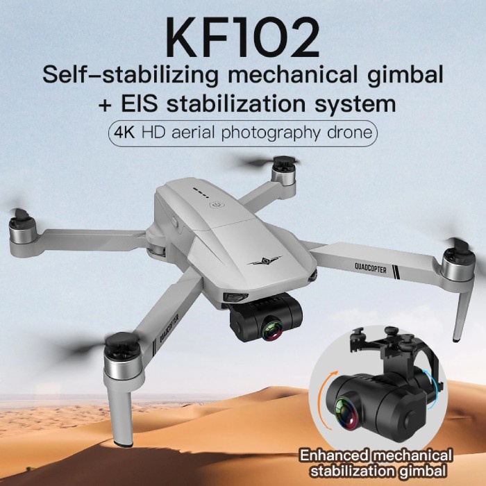 KF102 DRONE GPS 5G HD 4K DUAL CAMERA 2 AXIS GIMBAL - 2 BATERAI