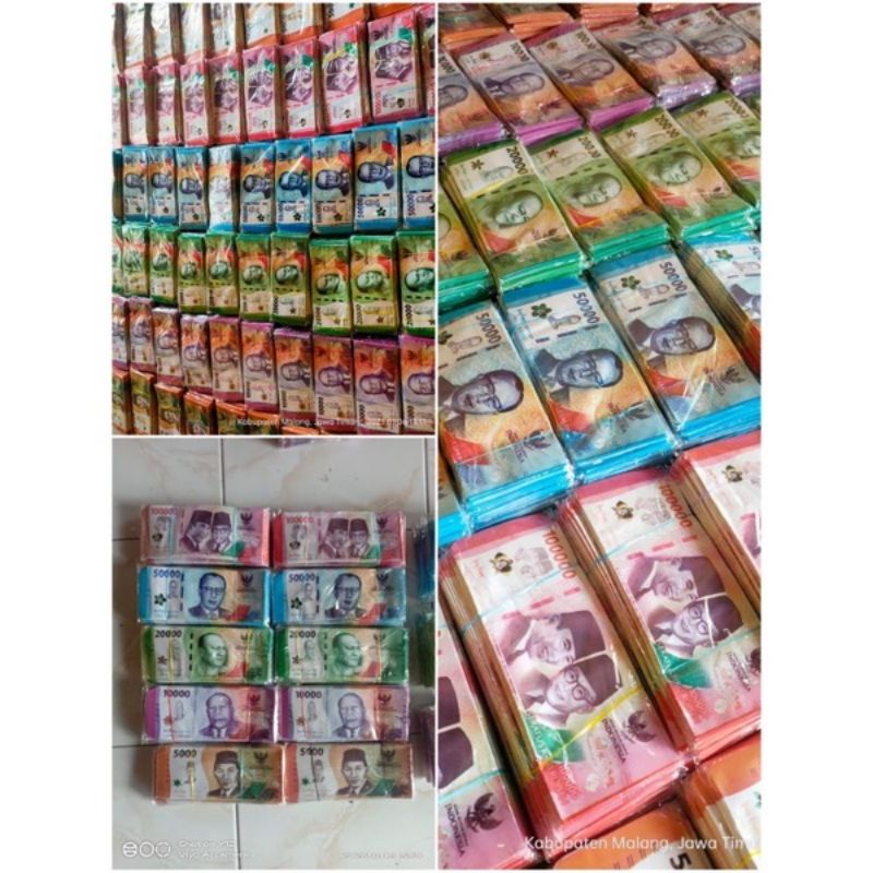 1 PAK ISI 10 AMPLOP LEBARAN MOTIF UANG RUPIAH