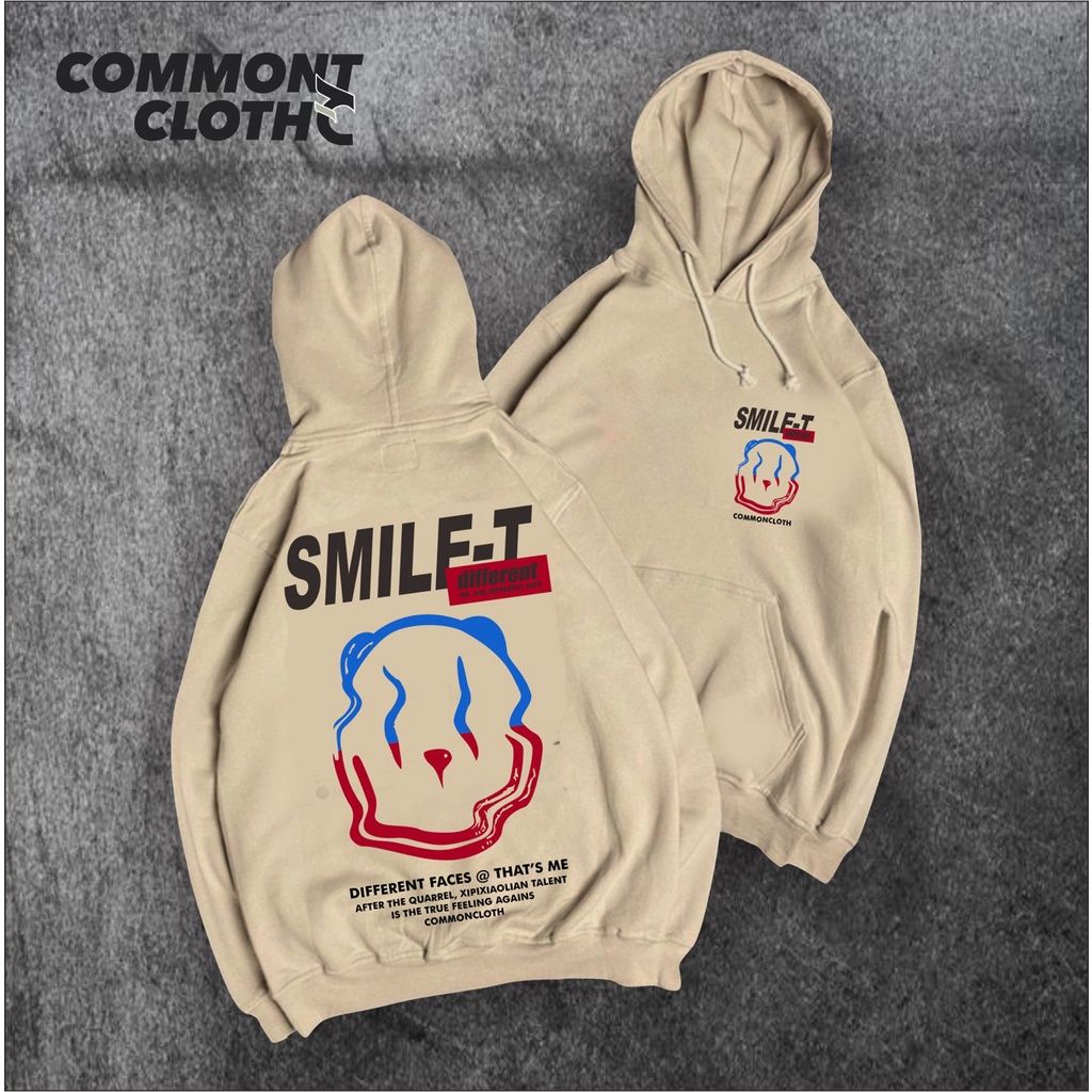 Hoodie Pria Black series commont cloth smile-t - Hoodie unisex Commont cloth