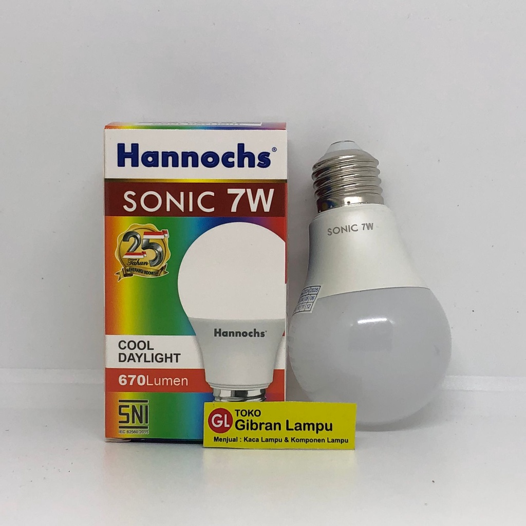 Lampu LED Hannochs Sonic Watt Kecil 3w 5w 7w 9w 12w 15w - LED Bulb Hannochs Cahaya Putih Daylight