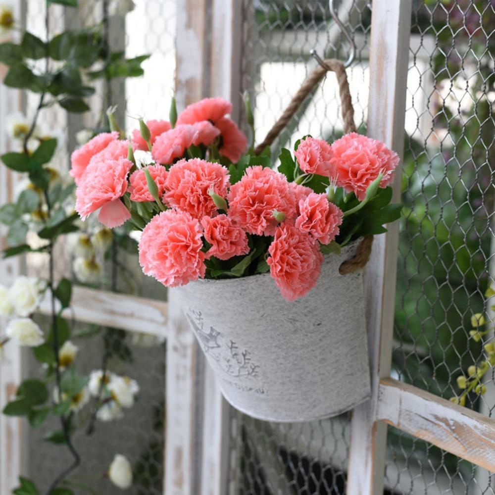 [Elegan] Pot Bunga Rustic Kreatif Untuk Balkon Taman Dinding Besi Vintage Keranjang Gantung