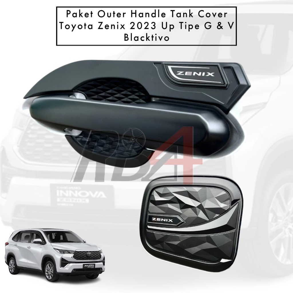 Paket Outer Handle Toyota Innova Zenix 2023 Tank Cover Auter Mangkok Pegangan Pintu Mobil 2024