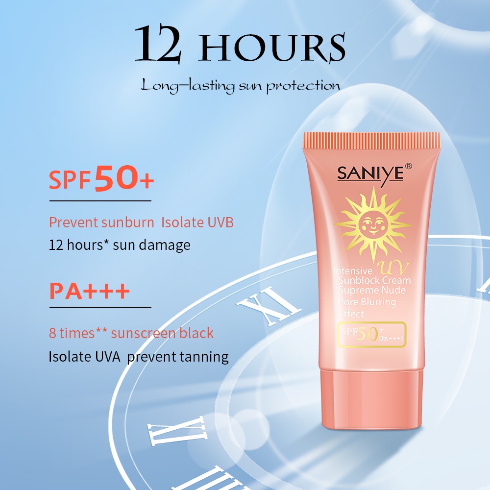 [100%ORIGINAL] SANIYE Wajah Sunscreen SPF90+ dan SPF 50 PA+++ Waterproof Foundation Pelembab Pemutih Sunblock 50ML R1190