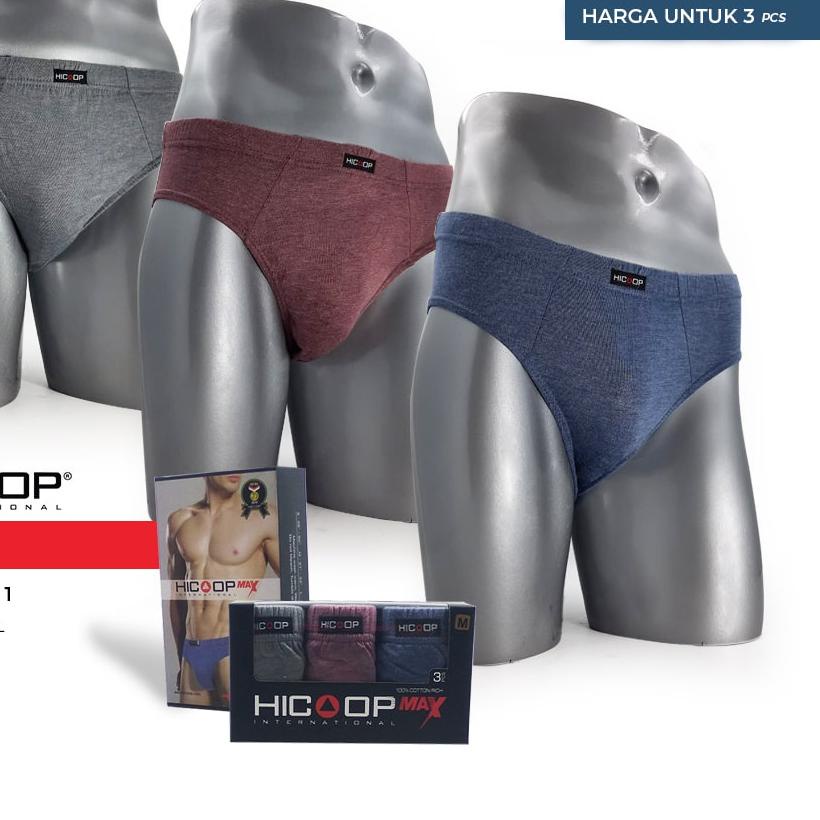❋ HICOOP men  brief celana dalam isi 3 HB-01 ✧