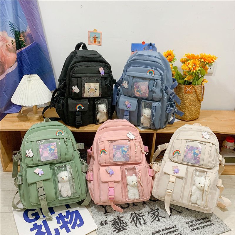 ETALASE KOREA 4/TAS KOREA IMPORT ASLI FREE ACECORIS PIN ACRYLIC GANTUNGAN BONEKA/TAS IMPORT KEKINIAN/TAS ANAK CEWEK MODEL KOREA UKURAN BESAR/TAS SEKOLAN SDTAS MODEL TERBARU IMPORT ASLI KOREA/TAS ANAK SEKOLAH SMP SMA KULIAH/TAS REMAJA MODEL KOREA/TASRANSEL