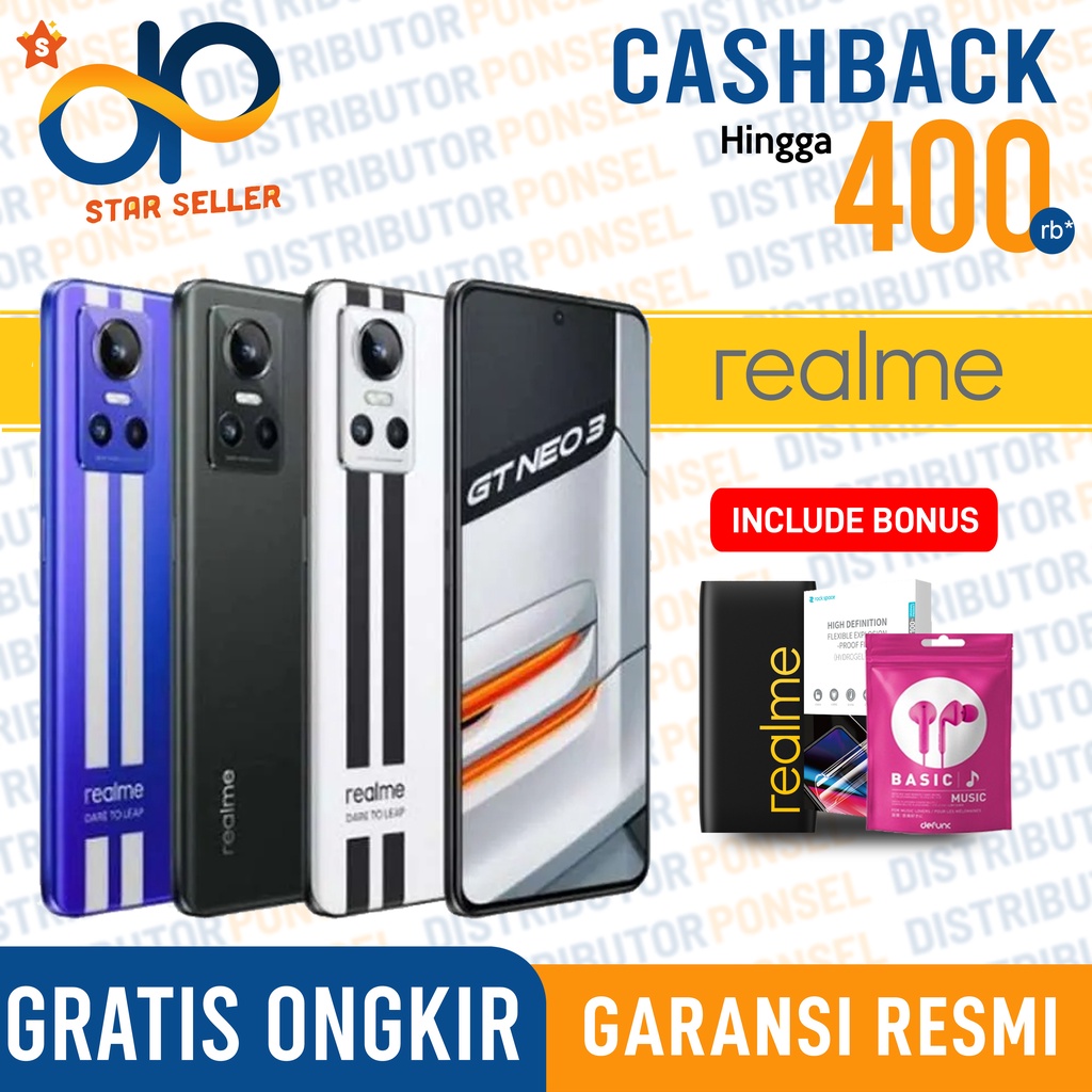 Realme GT Neo 3 5G 8GB+256GB - 8GB+128GB GT NEO 3 Garansi Resmi Neo 3 8 GB 256 GB 8 GB 128 GB