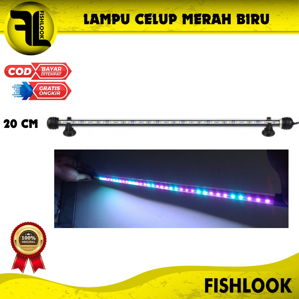 Lampu Celup Led T4 20 30 40 50 60 cm Aquarium Aquascape Akuarium Free Packing Kardus Tebal Terlaris Termurah