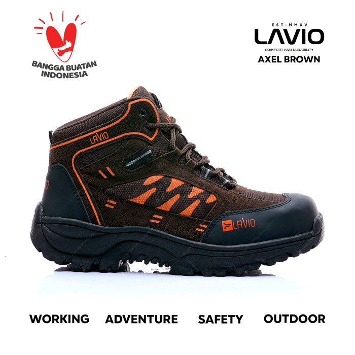 Safety Sepatu Safety Boots Shoes Ujung Besi Lavio Axel Premium Original