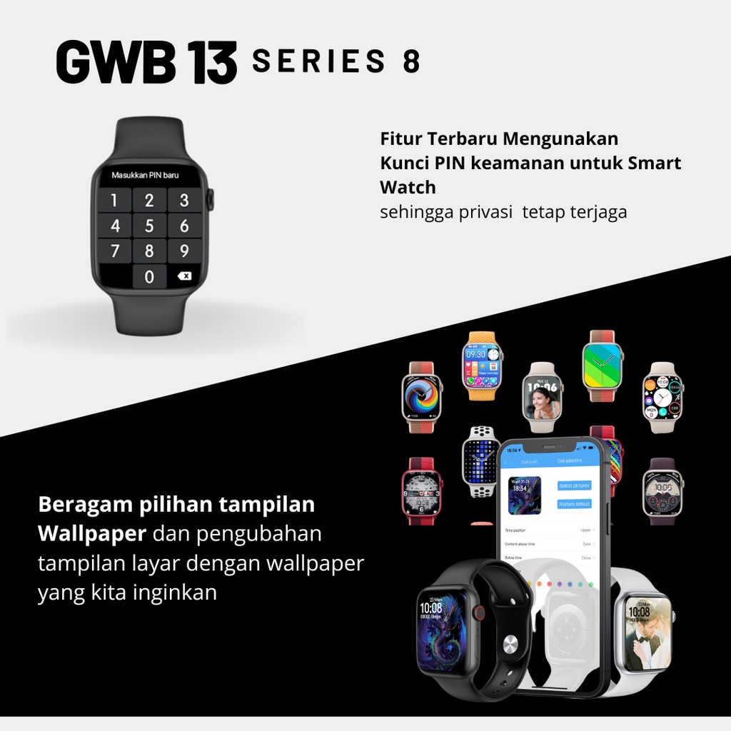 GWB 13 PRO Premium Smartwatch Wireless Charging [FREE STRAP]