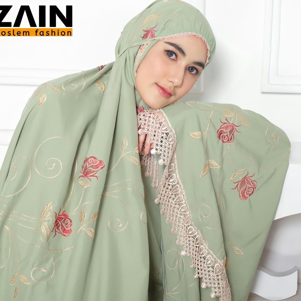 Menarik ZAIN - Mukena Dewasa Katun Premium Bordir Rose Mewah Exlusive