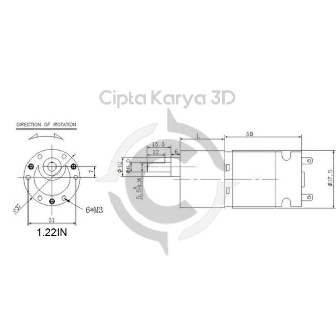 Dinamo Dc Motor Gearbox 12V 24V