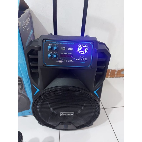 speaker portable soundbest FX 12 free double mic wireless 12&quot; speaker sound best 12inch FX12 garansi resmi speaker bluetooth speaker aktif karaoke ktv hajatan