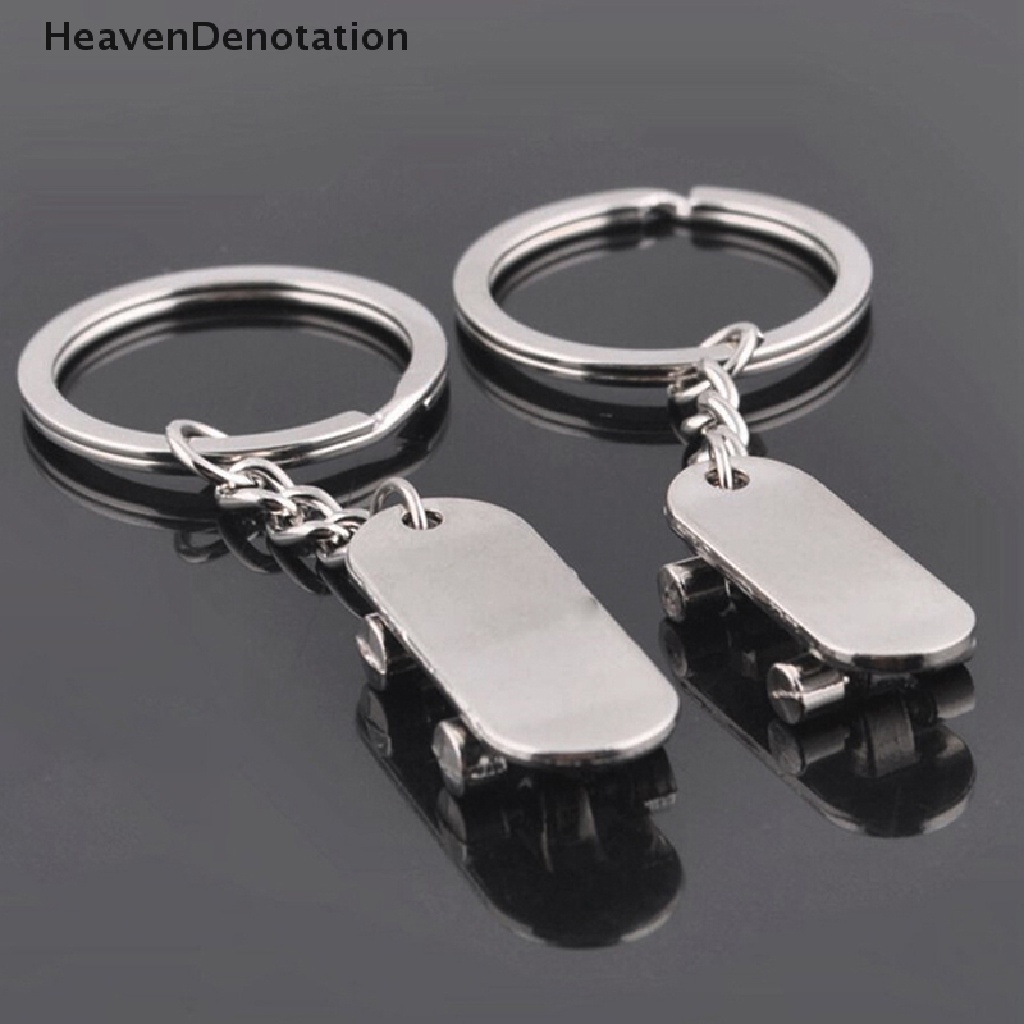 [HeavenDenotation] 1pasang Lovers Scooter Metal Keychain Skate Pria Car Key Ring Link Wanita Tas Liontin Gantungan Kunci Ring Holder Souvenir Perhiasan HDV