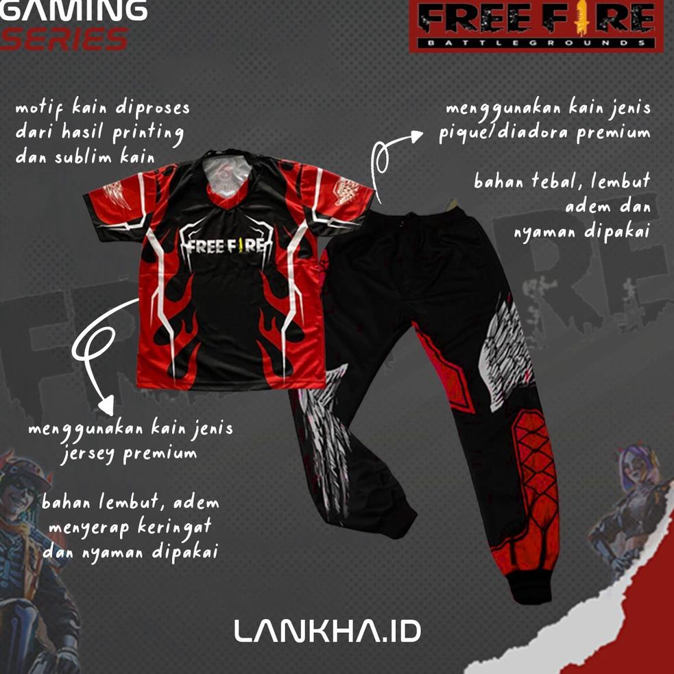 PALING DIMINATI Celana Gaming FreeFire dan Baju FreeFire anak Celana Bnl Angel FreeFire