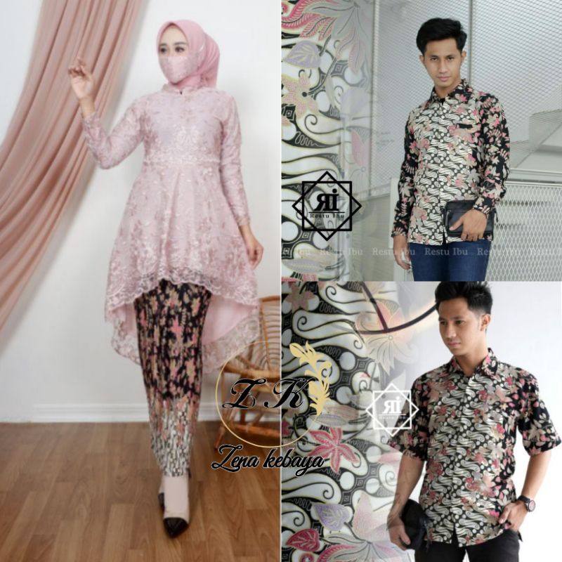 COUPLE KEBAYA TUNIK LESTY COUPLE PASANGAN LAMARAN COUPLE KEBAYA PAYET