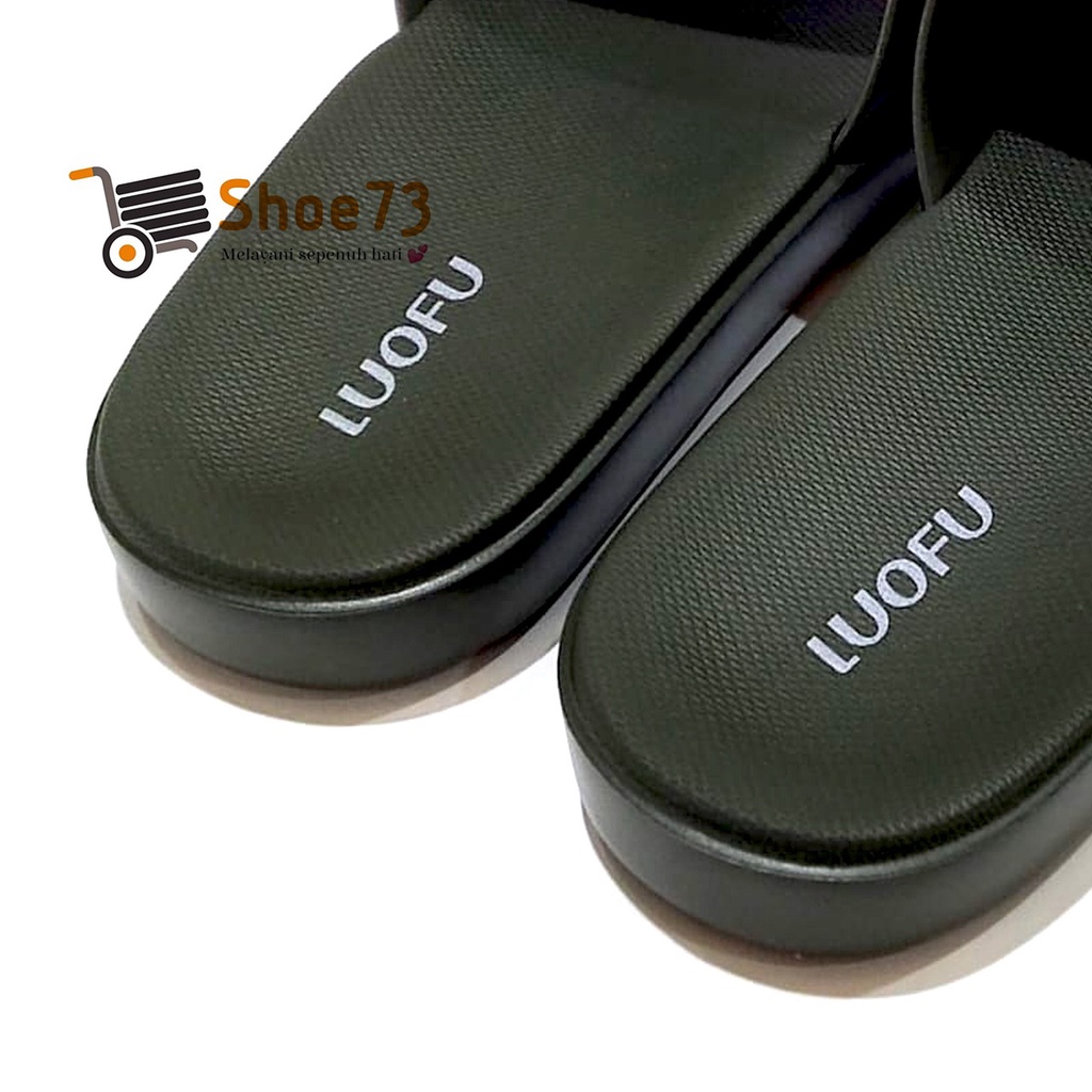 LUOFU E 7172 - E146 SIZE 40-44 ORIGINAL l Sandal Selop jelly pria l Sendal kokop cowok impor