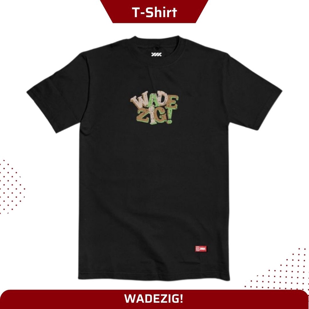 WADEZIG! T-Shirt Art Black / Kaos Distro Lengan Pendek Casual Pria Wanita Catton Hitam - A10