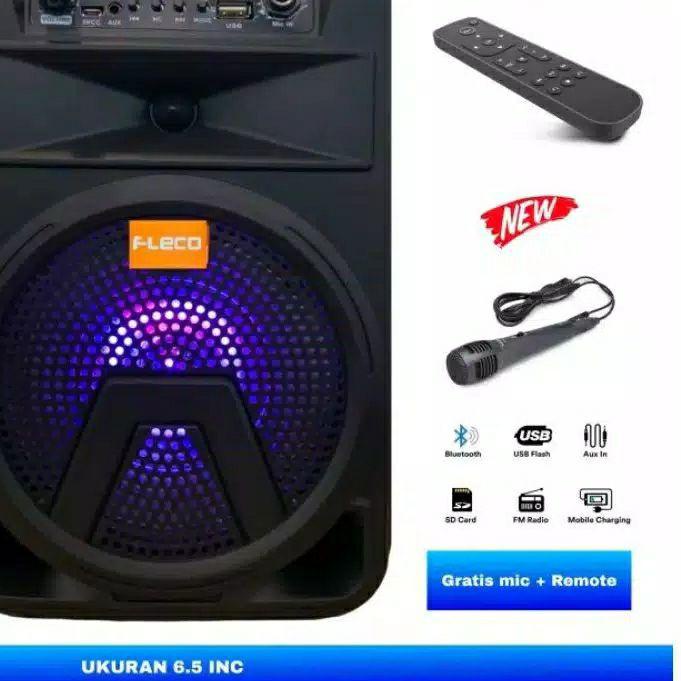 ✲ Speaker Bluetooth Fleco F3362/FL611/FL612 Microphone Karaoke/Salon Aktif Wireless Subwoofer 6,5Inc