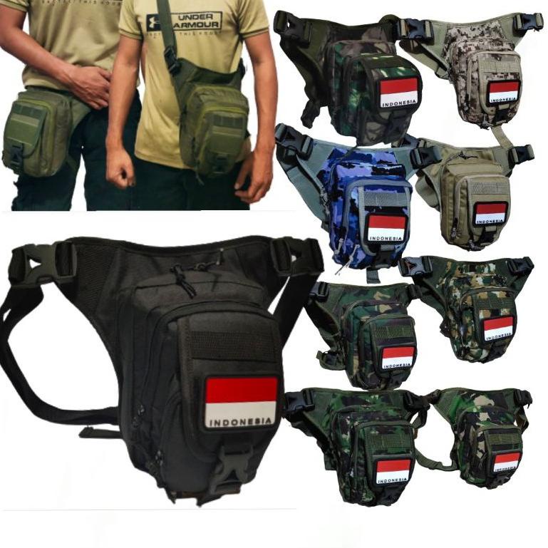 MENARIK tas selempang tactical holster - tas paha pinggang tactical army plus holster - tas airsoft