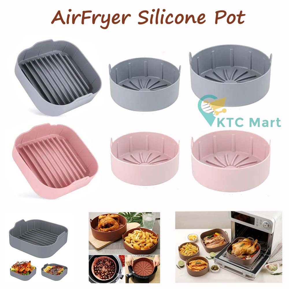 KTCmart - Air Fryer Silicone Pot Silikon Bowl Wadah Tray Nampan Baking Cooking Silicon Awet Murah Oven