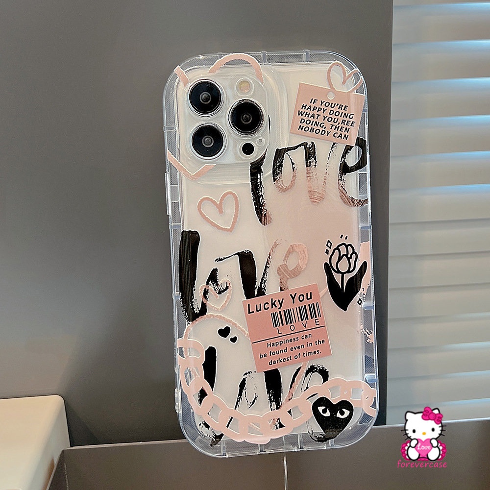 Oppo A15 A7 A3s A5s A12 A5 A9 A95 A74 A92 A16s A16K A17 A57 A54 A16 A31 A52 A12E A72 A17K A55 A1K A77s A77 A16E A53 A33 A35 Comme des Garcons Graffiti Love Heart Airbag Soft Case