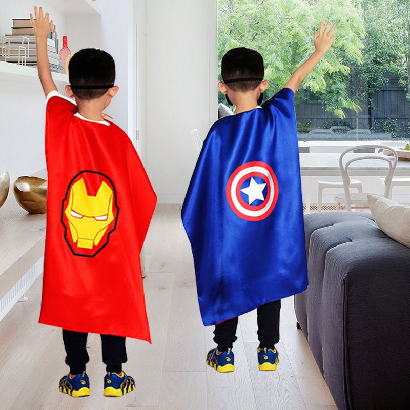 1 Set Jubah Topeng Superhero Anak Jubah Batman Anak Jubah Superman Untuk Halloween Cosplay