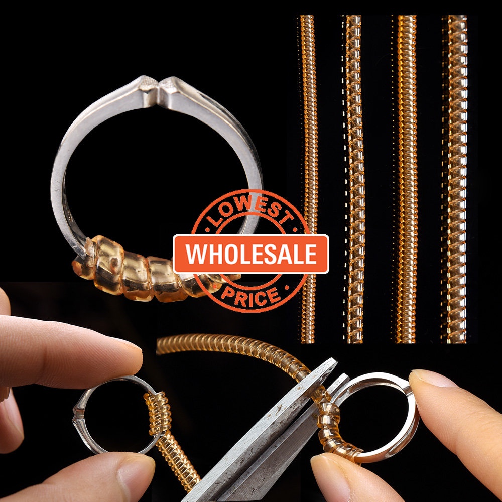 Adjuster Ukuran Cincin Bening Untuk Cincin Longgar Invisible Jewelry Tools Spiral Based Ring Sizer Gold Ring Sizer Resizer