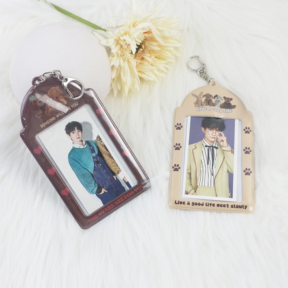 [COD Tangding] Kartun PVC ID Pemegang Kartu Kredit Kpop Idol Photocard Pelindung Case Tas Liontin