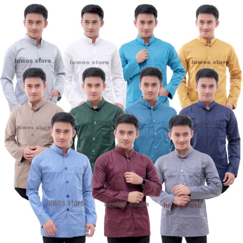 BAJU KOKO DEWASA HAIBAH POLOS MODEL AMMU/BAJU KOKO PRIA /MODEL AMMU /MEREK LUWES /MEREK GALERI SANTR