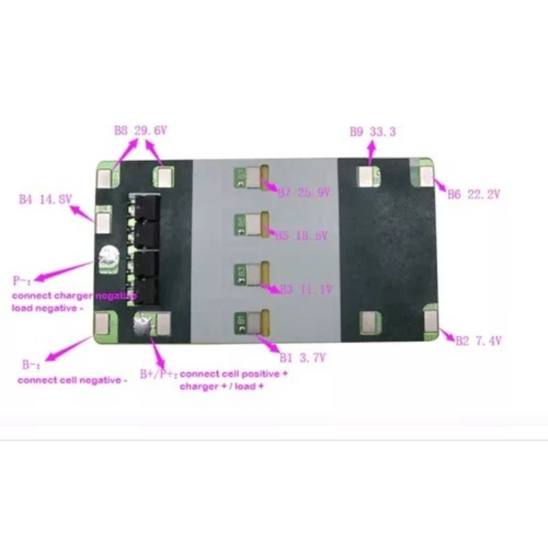 BMS 10s 30A tested, untuk sekuter sepeda listrik hoverboard balance 350watt