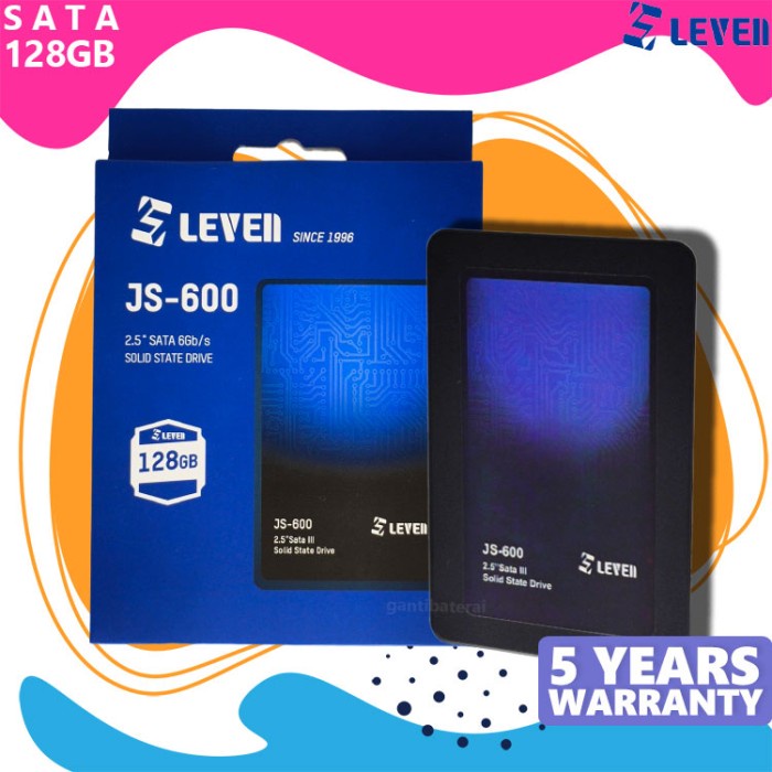 SSD LEVEN SATA III 2.5&quot; 6GB/S FOR LAPTOP PC GARANSI RESMI 5 TAHUN - 128gb