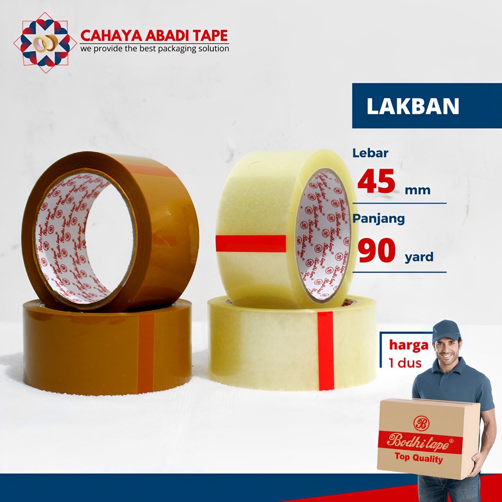 

LAKBAN BENING COKLAT BODHI TAPE 45MM X90 YARD PER DUS