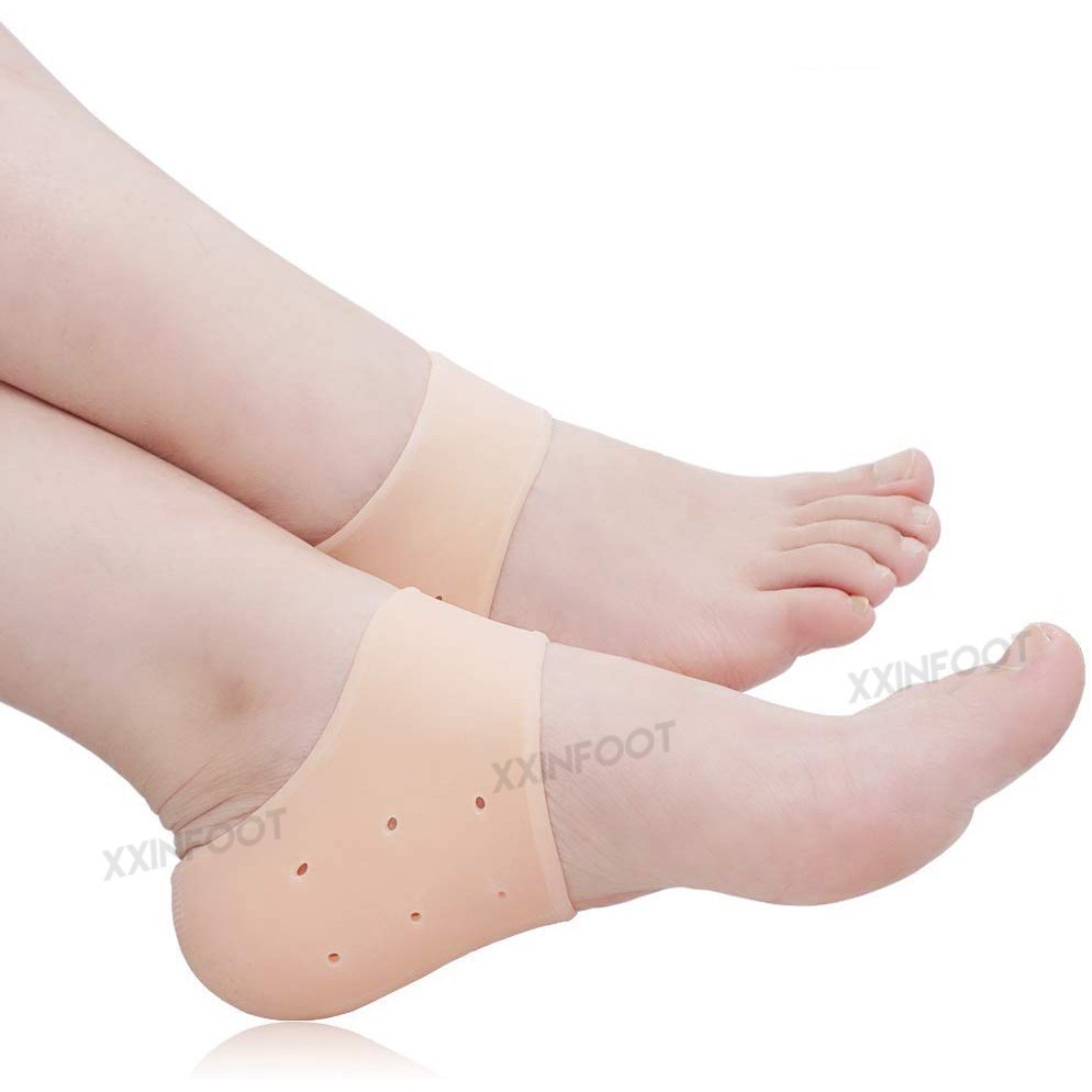 Gel Heel Protectors Bernapas Silicone Heel Cushion Cups Tumit Memacu Relief Lengan Kaki untuk Sakit Tumit