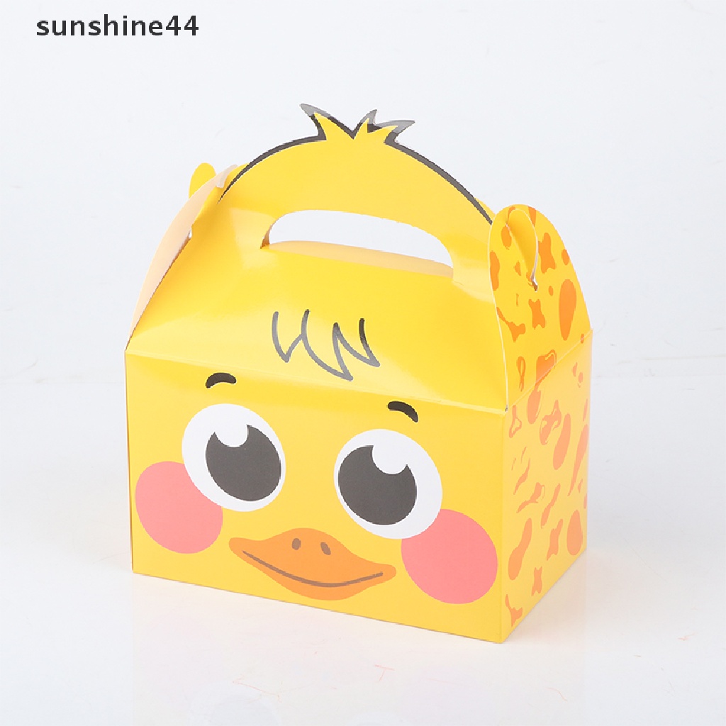 Sunshine 5Pcs Animal Portable Box Kertas Permen Kue Kotak Hadiah Tema Pertanian Perlengkapan Pesta ID