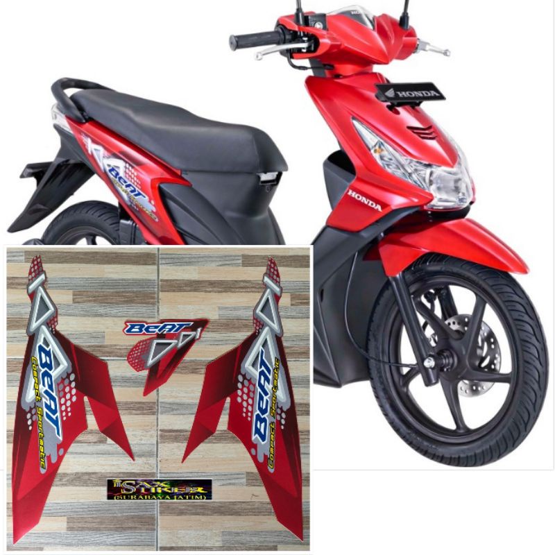 striping original Honda beat karbu merah tahun 2010 2011