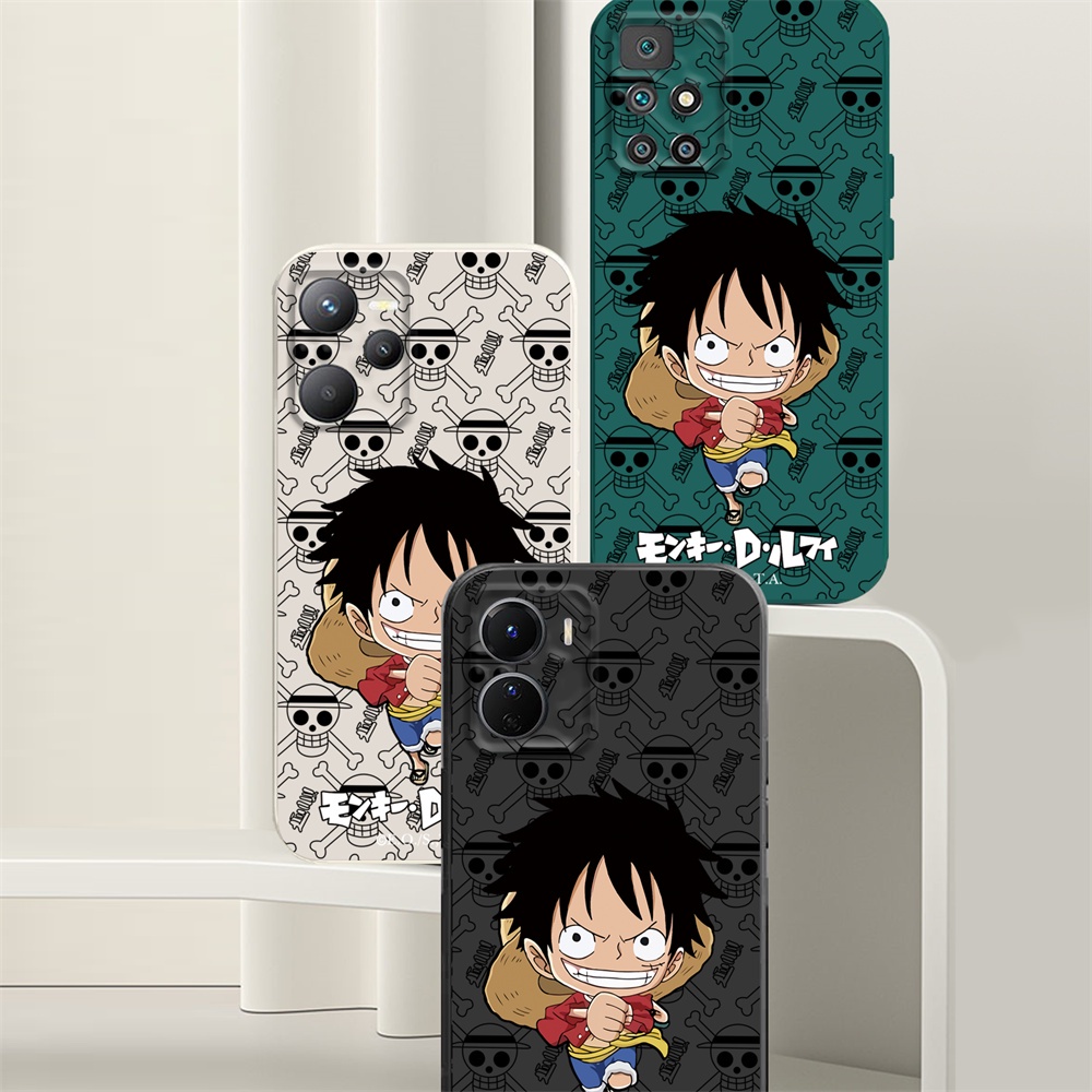 Vivo Y36 V27e V25E Y02 V25 Y16 Y35 Y33S Y21T Y21S Y33S Y11 Y12 Y15 Y17 Y12S Y12A Y15S Y15A One Piece Luffy Lembut Silikon Casing Cover DGX