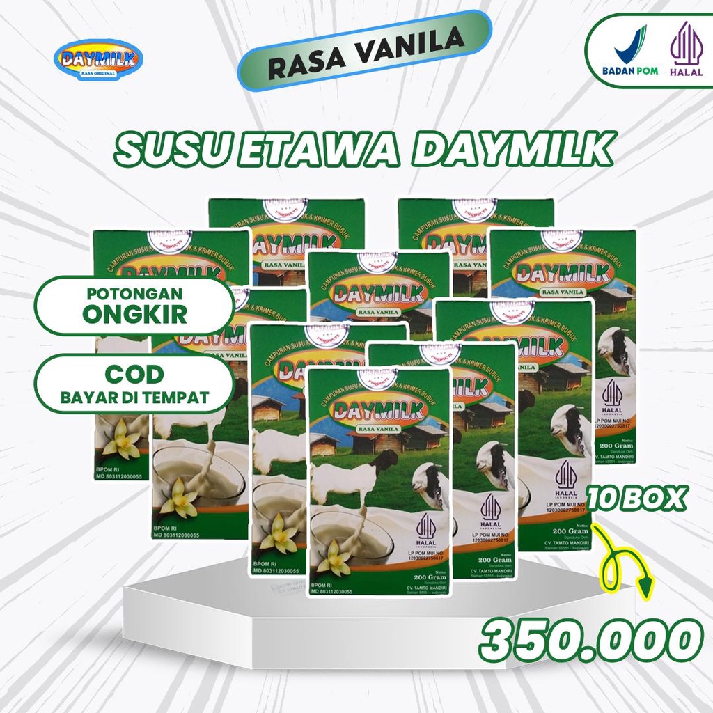 

Susu Daymilk Etawa Rasa Vanila 200 Gram 10 Box