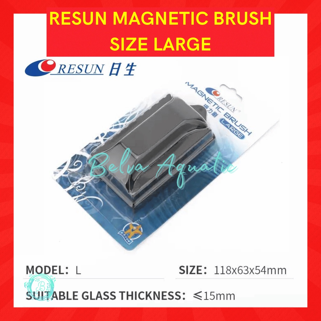 Resun Sikat Magnet Pembersih Lumut Kaca Aquarium S M L Magnetic Brush Algae Cleaner Aquascape Small Medium Large Kecil Sedang Besar