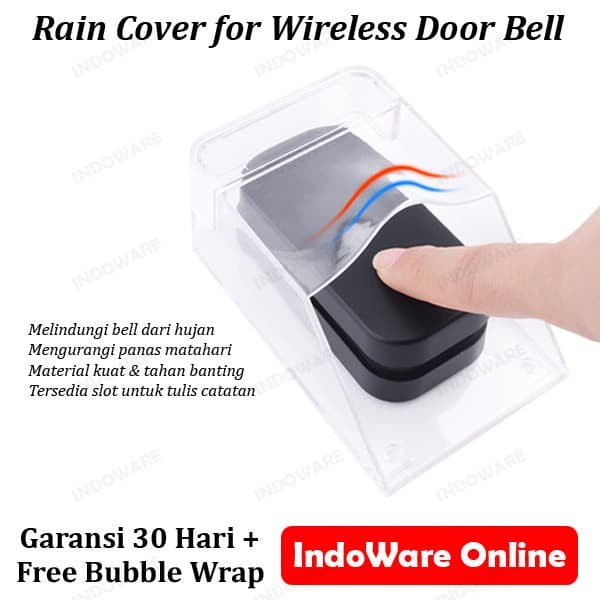 Bel Rumah Rain Cover Tutup Pelindung Bel Pintu Rumah Wireless Door Bell Outdoor(K8V8) Bel Pintu Ruma