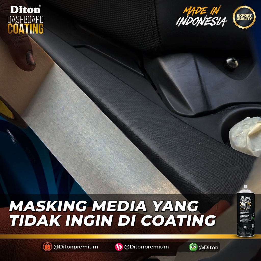 DITON PREMIUM DASHBOARD COATING BLACK 9800 VARIAN BARU 300ml/300cc Penghitam Dashboard