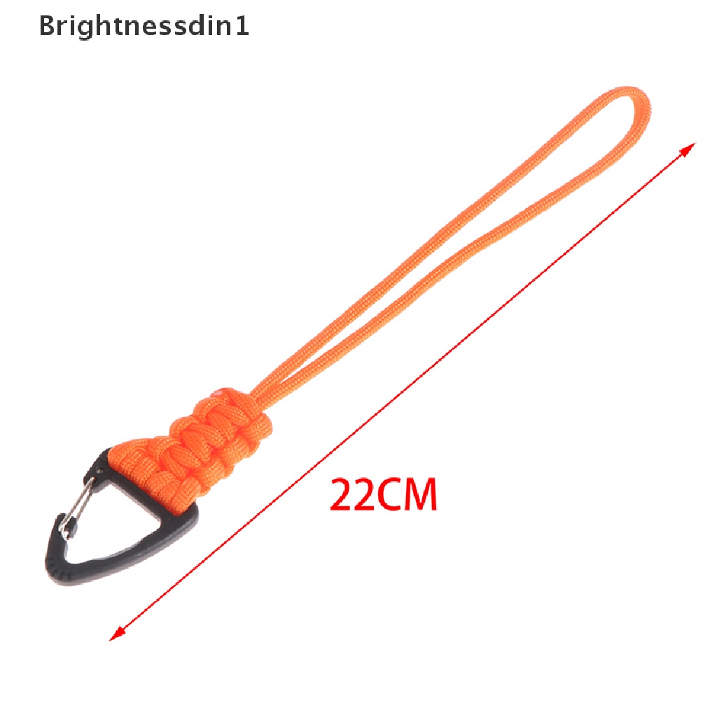 [Brightnessdin1] Paracord Gantungan Kunci Braided Lanyard Triangle Buckle Hook Parachute Cord Carabiner Butik