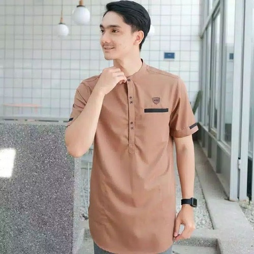 Baju Muslim Pria Baju Koko Dewasa Lengan Pendek Pakaian Lebaran Kurta Pakistan Kemeja Muslim Lebaran